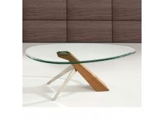 Klubska miza TANGO 105x62x40 Steklo + MDF hrast Klubska miza TANGO 105x62x40 Steklo + MDF hrast