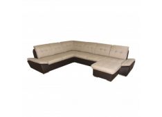 Kotna sedežna garnitura LADY U 330x263x83; Ležišče: 125x260 Tkanina + Umetno usnje bela + siva Kotna sedežna garnitura LADY U 330x263x83; Ležišče: 125x260 Tkanina + Umetno usnje bela + siva