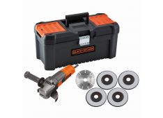 KOTNI BRUSILNIK 900 W 125 mm + 5 PLOŠČ Black & Decker BEG220KA5 KOTNI BRUSILNIK 900 W 125 mm + 5 PLOŠČ Black & Decker BEG220KA5