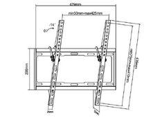 Nosilec TV nagibni CABLETECH UCH0154, 26-55