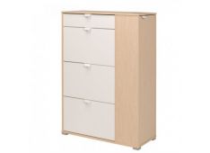 Omara za čevlje PRIME 86x37x126 Iveral bela + bukev Omara za čevlje PRIME 86x37x126 Iveral bela + bukev