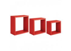 Polica NOEMI 35x35x15,5; 30x30x15,5; 25x25x15,5 MDF rdeča Polica NOEMI 35x35x15,5; 30x30x15,5; 25x25x15,5 MDF rdeča