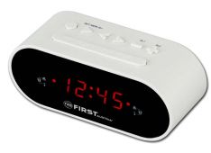 Radiobudilka FIRST, PLL radio, 2 alarma, bela barva Radiobudilka FIRST, PLL radio, 2 alarma, bela barva