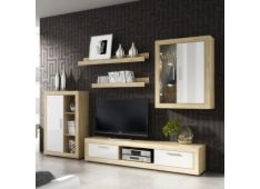 Regal OCEAN Omara levo: 80x33x120; TV: 190x40x39; Omara desno: 80x30x101; Polici: 100/130 Iveral sonoma hrast + bela Regal OCEAN Omara levo: 80x33x120; TV: 190x40x39; Omara desno: 80x30x101; Polici: 100/130 Iveral sonoma hrast + bela