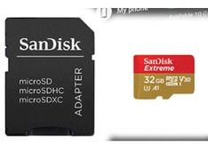 SDHC SANDISK MICRO 32GB EXTREME, 100/60MB/s, UHS-I Speed Class 3, V30, adapter - SDSQXAF-032G-GN6MA - 619659155827