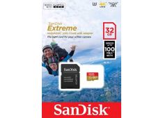 SDHC SANDISK MICRO 32GB EXTREME KAMERA/DRON, 100/60MB/s, UHS-I Speed Class 3, V30, adapter - SDSQXAF-032G-GN6AA - 619659155100