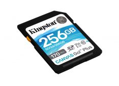 SDXC KINGSTON 256GB Canvas GO Plus, 170/90MB/s,  C10, UHS-I, U3, V30 - SDG3/256GB - 740617301519