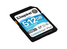 SDXC KINGSTON 512GB Canvas GO Plus, 170/90MB/s,  C10, UHS-I, U3, V30 - SDG3/512GB - 740617301571
