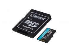 SDXC KINGSTON micro 128GB Canvas Go Plus, 170/90MB/s,  C10, UHS-I, U3, V30, A2, adapter - SDCG3/128GB - 740617301182