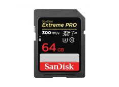 SDXC SANDISK 64GB EXTREME PRO, 300/260MB/s, UHS-II Speed Class 3 (U3) - SDSDXDK-064G-GN4IN - 619659186616