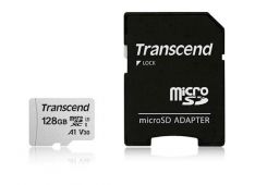 SDXC TRANSCEND MICRO 128GB 300S, 95/45MB/s, C10, UHS-I Speed Class 3 (U3), adapter - TS128GUSD300S-A - 760557842095