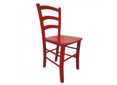 Stol PAESANA masivno sedišče 43x43x86 Les rdeča