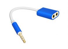 Adapter HQ vtikač 3,5mm 4-polni / 2x vtičnica 3,5mm st.(slušalke + mikrofon), 20cm, črna barva Adapter HQ vtikač 3,5mm 4-polni / 2x vtičnica 3,5mm st.(slušalke + mikrofon), 20cm, črna barva