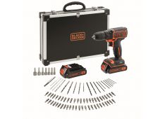 AKU VRTALNIK 18 V S PRIBOROM+2X1,5Ah+HITRI POLN.+80-DEL.SET PRIBORA+KOVČEK Black & Decker BDCDC18BAFC AKU VRTALNIK 18 V S PRIBOROM+2X1,5Ah+HITRI POLN.+80-DEL.SET PRIBORA+KOVČEK Black & Decker BDCDC18BAFC