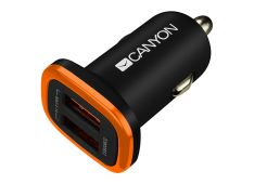 CANYON univerzalni adapter CNE-CCA02B, 2xUSB, Input 12V-24V, Output 5V-2.1A