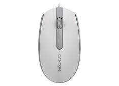 Canyon žična optična miška s 3 gumbi, DPI 1000, z 1,5 m USB kablom, bela Canyon žična optična miška s 3 gumbi, DPI 1000, z 1,5 m USB kablom, bela