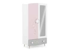 Garderobna omara STELLA (roza + siva + bela) 95x51,6x186,8 MDF+Iveral roza + siva + bela Garderobna omara STELLA (roza + siva + bela) 95x51,6x186,8 MDF+Iveral roza + siva + bela