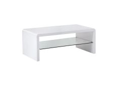 Klubska miza DEJA III (bela visok sijaj) 110x60x41 Steklo + MDF bela visok sijaj Klubska miza DEJA III (bela visok sijaj) 110x60x41 Steklo + MDF bela visok sijaj
