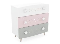Komoda STELLA (roza + siva + bela) 87x41x86,5 MDF+Iveral roza + siva + bela Komoda STELLA (roza + siva + bela) 87x41x86,5 MDF+Iveral roza + siva + bela