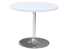 Miza LEO Ø 90x75 MDF+kovina bela visok sijaj Miza LEO Ø 90x75 MDF+kovina bela visok sijaj