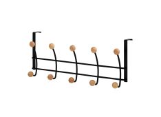 Obešalnik MILKA (črna) 48x18 Les + Kovina črna Obešalnik MILKA (črna) 48x18 Les + Kovina črna