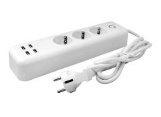 Razdelilec LTC WIFI, 3xšuko, 4xUSB, 16A (3300W)