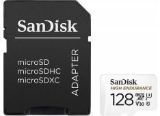 SDXC SANDISK MICRO 128GB HIGH ENDURANCE VIDEO, 100/40MB/s, UHS-I, U3, C10, V30, adapter - SDSQQNR-128G-GN6IA  - 619659173104