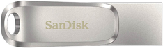USB C & USB DISK SanDisk 64GB Ultra Dual LUXE, 3.1, srebrn, Type-A in C, kovinski, branje do 150MB/s - SDDDC4-064G-G46 - 619659179021