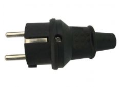 Vtikač 16A/250V guma črna za na kabel